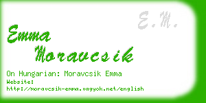 emma moravcsik business card